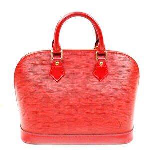 Authentic Louis Vuitton Alma Red Epi Hand Bag mn732-122825